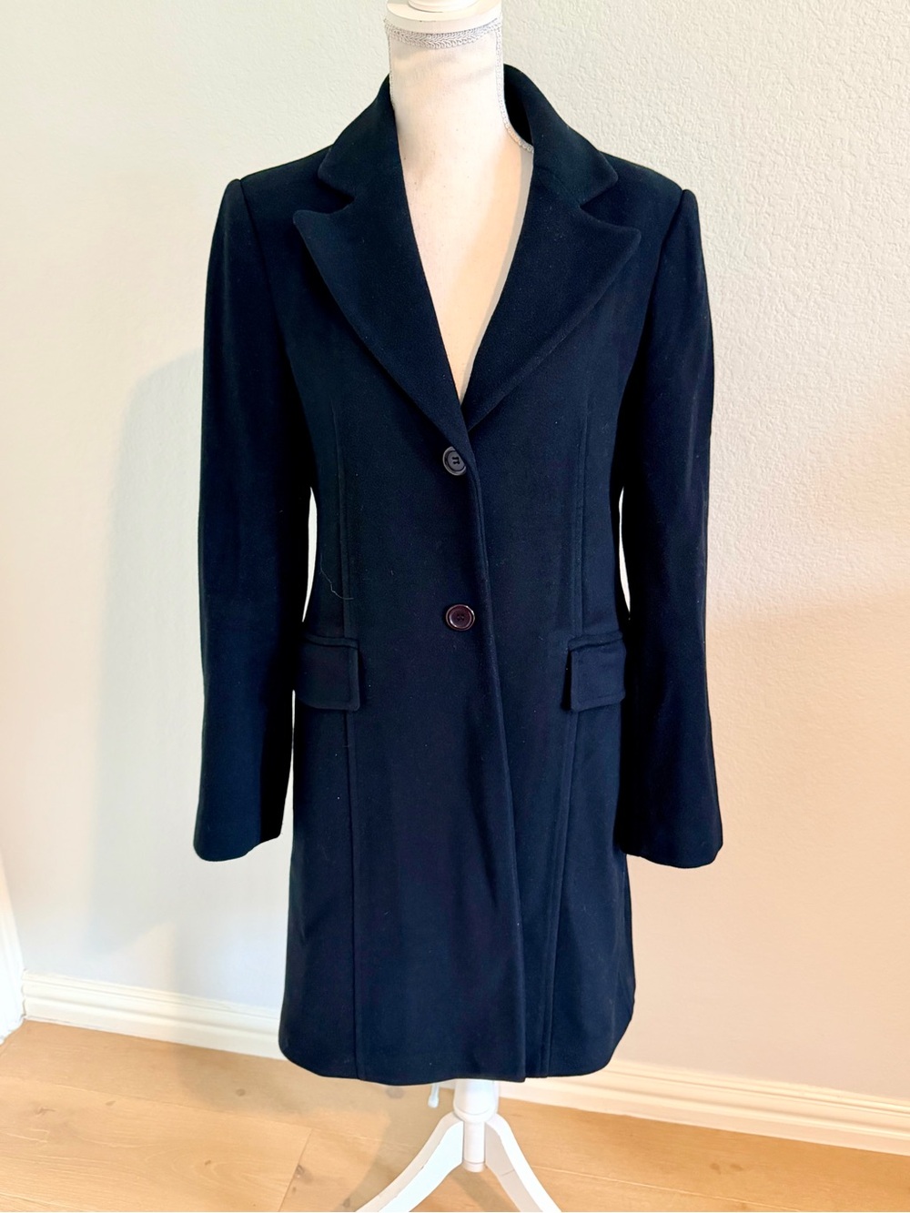 Garage Black Women's Trench Coat with Notch Lapel